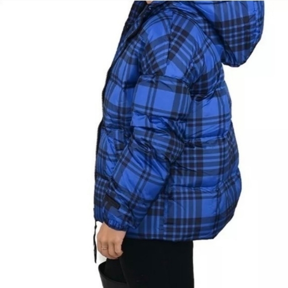 NEW RARE Authentic Juicy Couture Black Label Puffer Ski Coat Blue Tartan Down - Picture 4 of 16